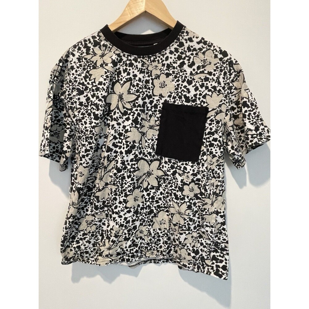 Pacsun Basics Top Womens Regular Fit Short Sleeve Cotton Black White Size Medium